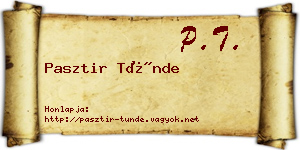 Pasztir Tünde névjegykártya